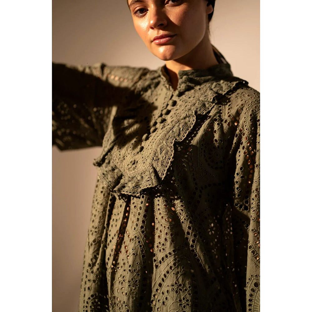 Nikita Mhaisalkar Army Green Short Dress