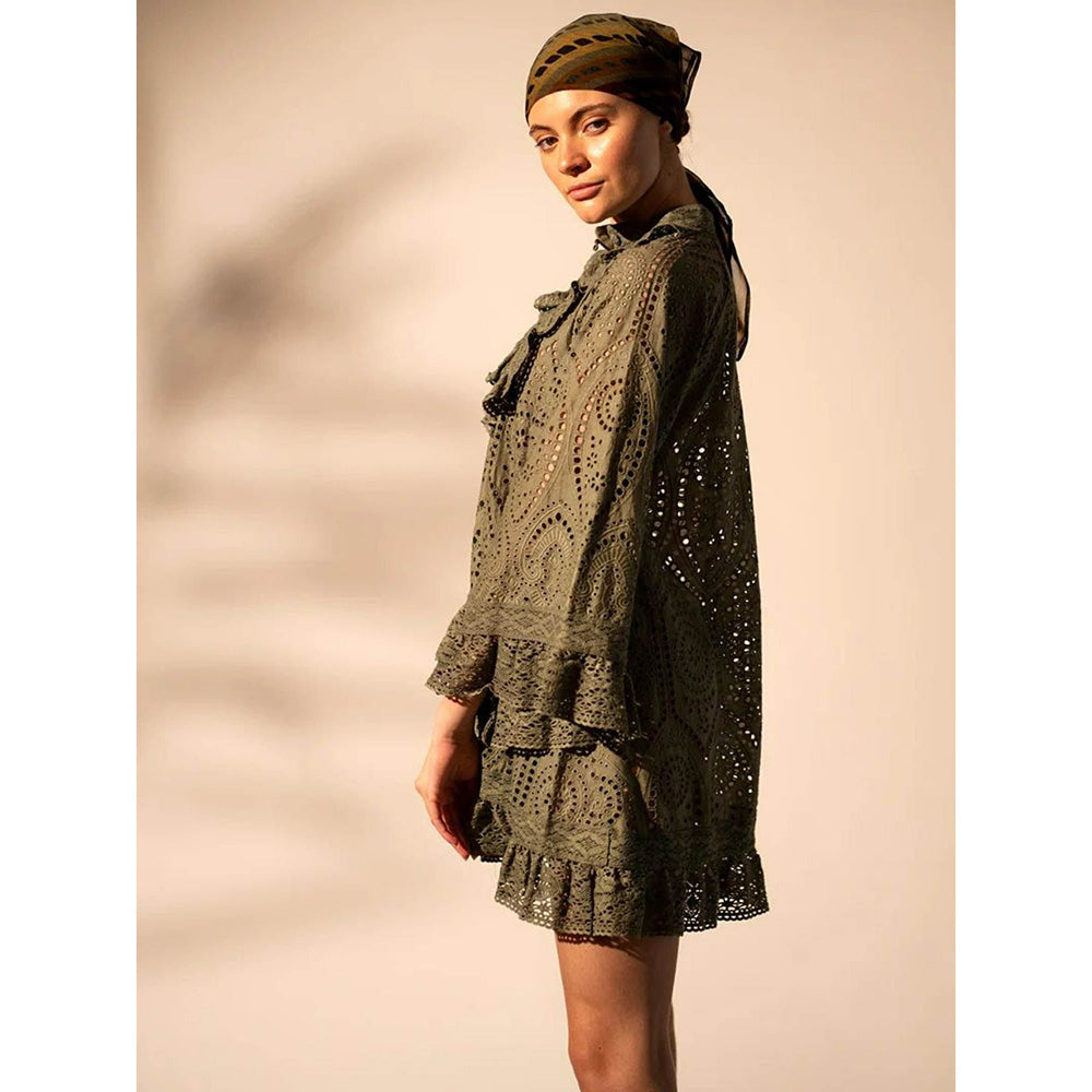 Nikita Mhaisalkar Army Green Short Dress