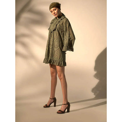Nikita Mhaisalkar Army Green Short Dress