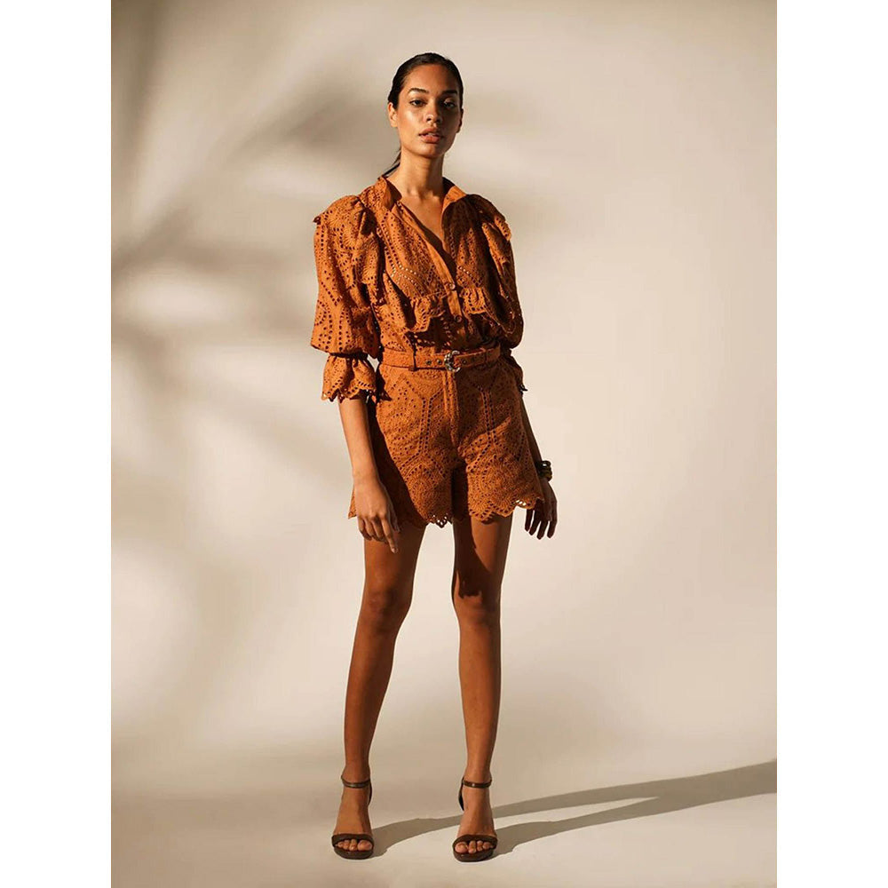 Nikita Mhaisalkar Rust Co Ord (Set of 2)