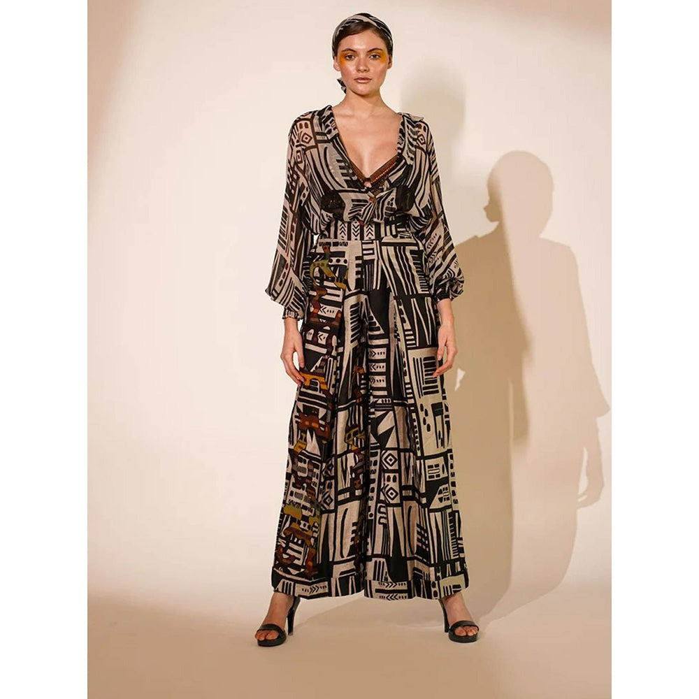 Nikita Mhaisalkar Black Base Abstract Shirt