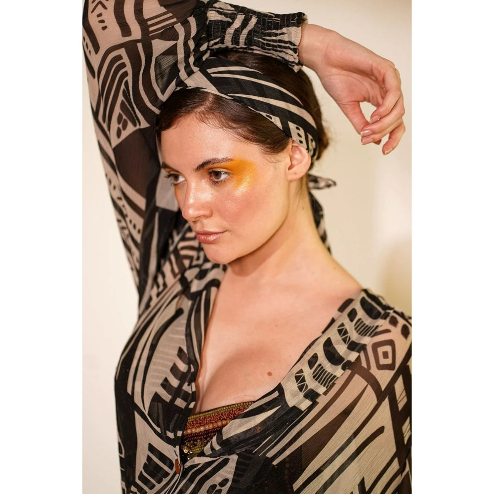 Nikita Mhaisalkar Black Base Abstract Shirt