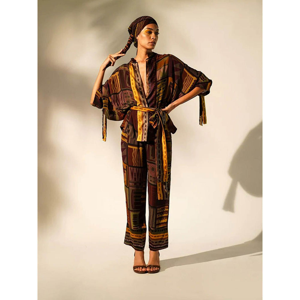 Nikita Mhaisalkar Multicolour Abstract Print Lounge (Set of 3)