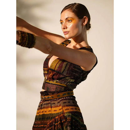 Nikita Mhaisalkar Multicolour Abstract Print Crop Top