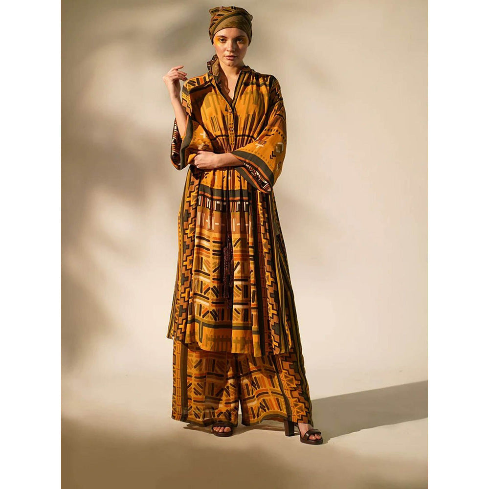 Nikita Mhaisalkar Mustard Aztec Print Co Ord (Set of 2)