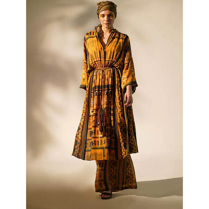 Nikita Mhaisalkar Mustard Aztec Print Co Ord (Set of 2)