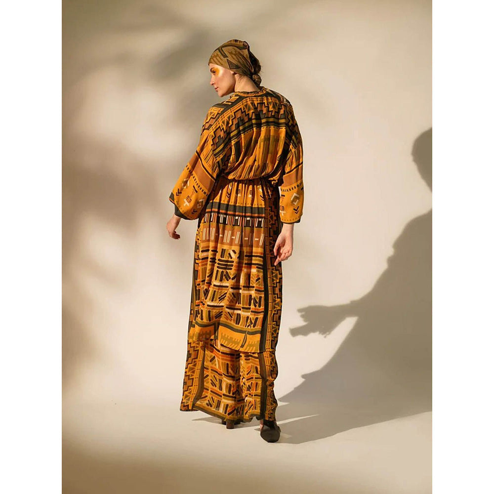 Nikita Mhaisalkar Mustard Aztec Print Co Ord (Set of 2)