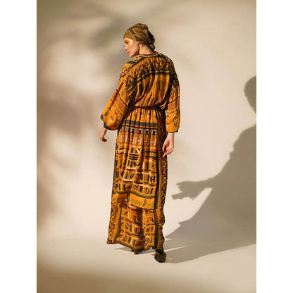 Nikita Mhaisalkar Mustard Aztec Print Co Ord (Set of 2)