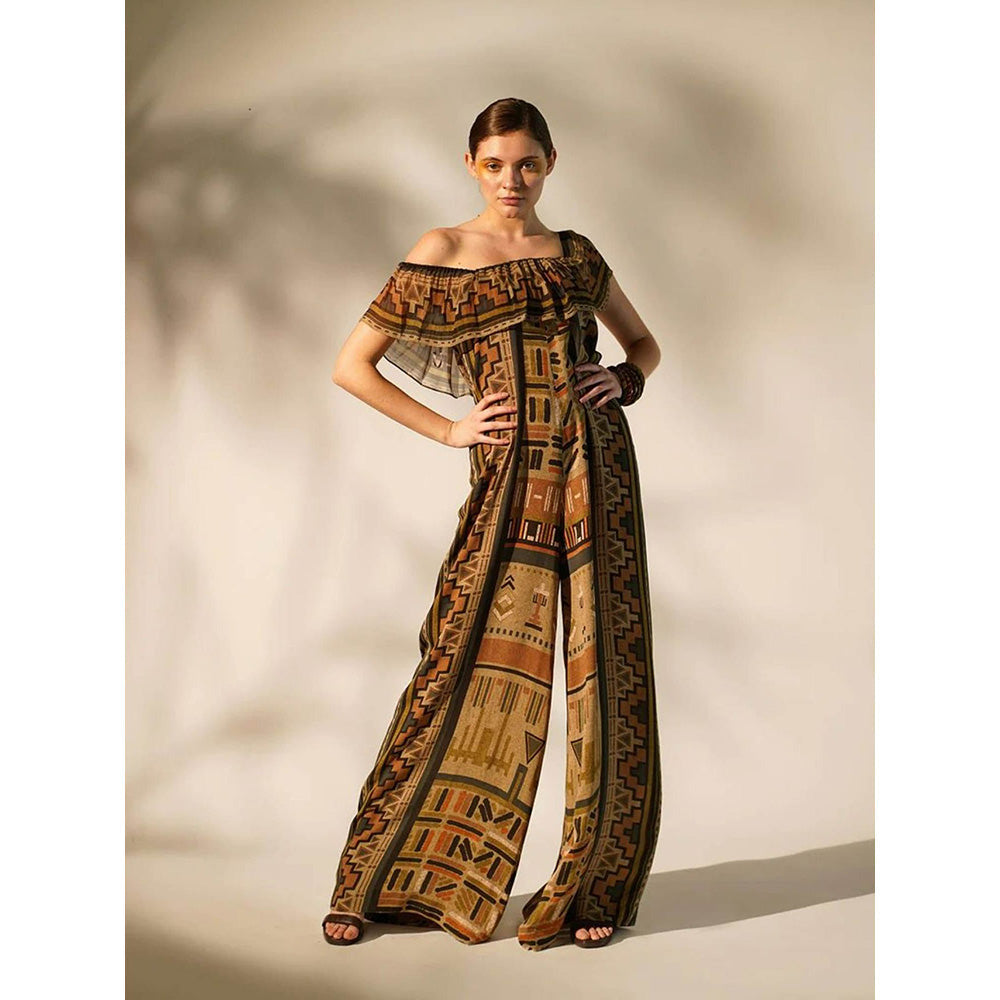 Nikita Mhaisalkar Green Aztec Print Jumpsuit