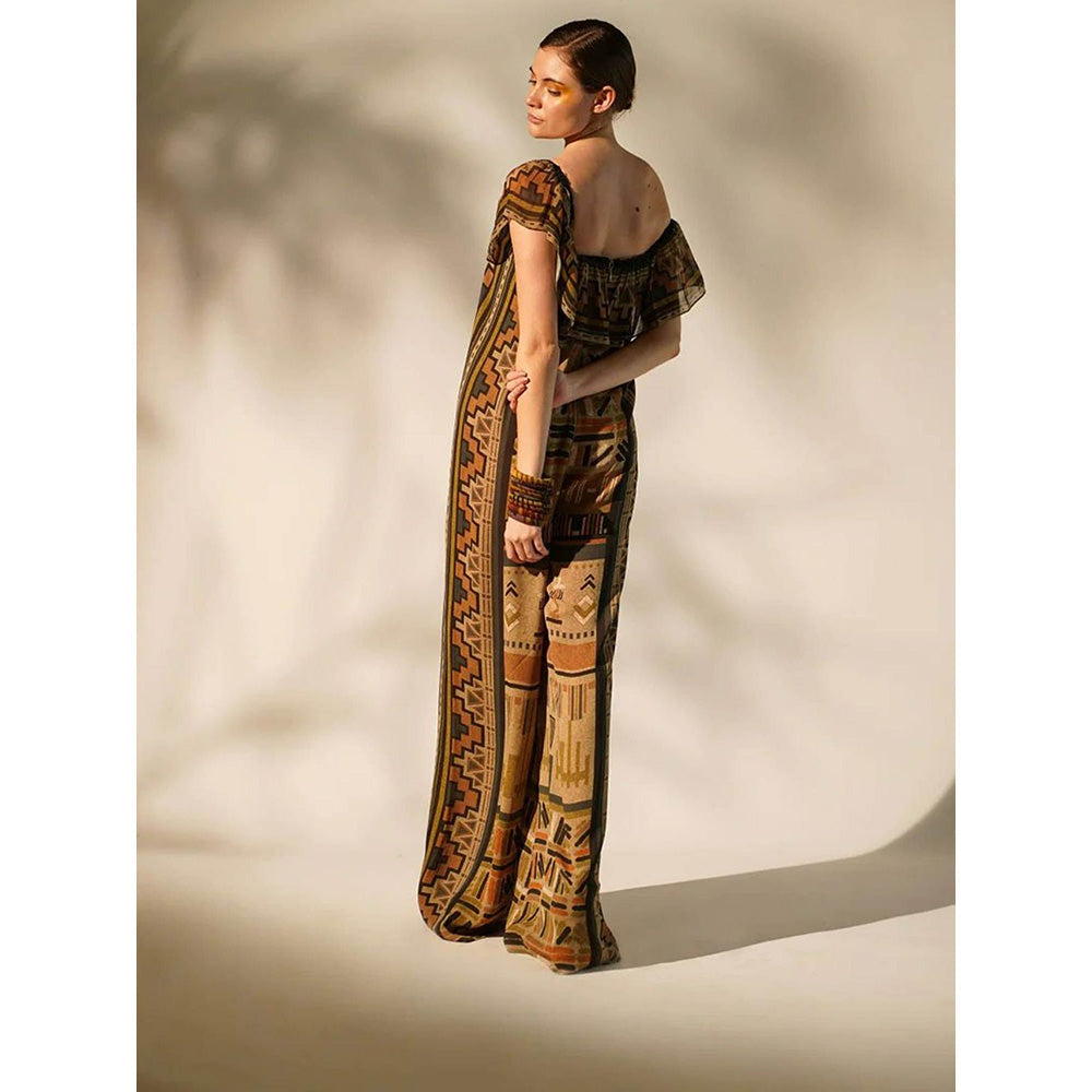 Nikita Mhaisalkar Green Aztec Print Jumpsuit