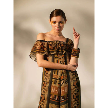 Nikita Mhaisalkar Green Aztec Print Jumpsuit