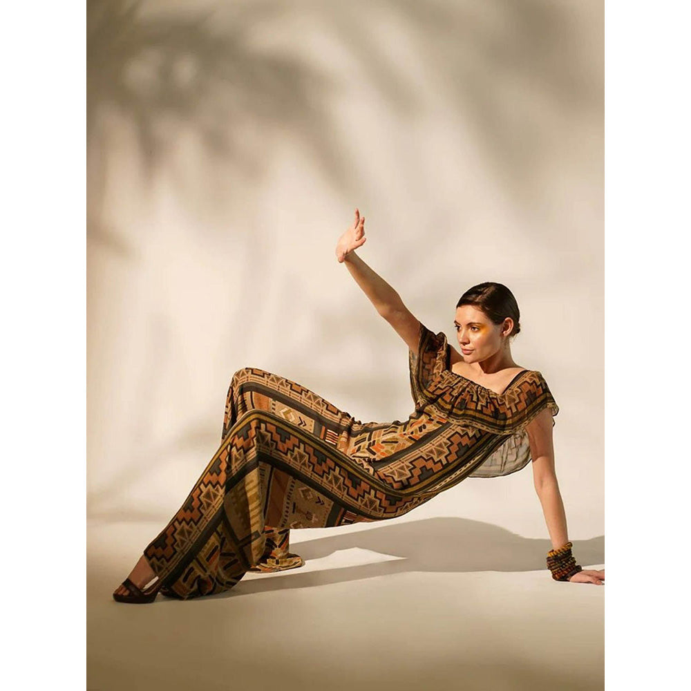 Nikita Mhaisalkar Green Aztec Print Jumpsuit