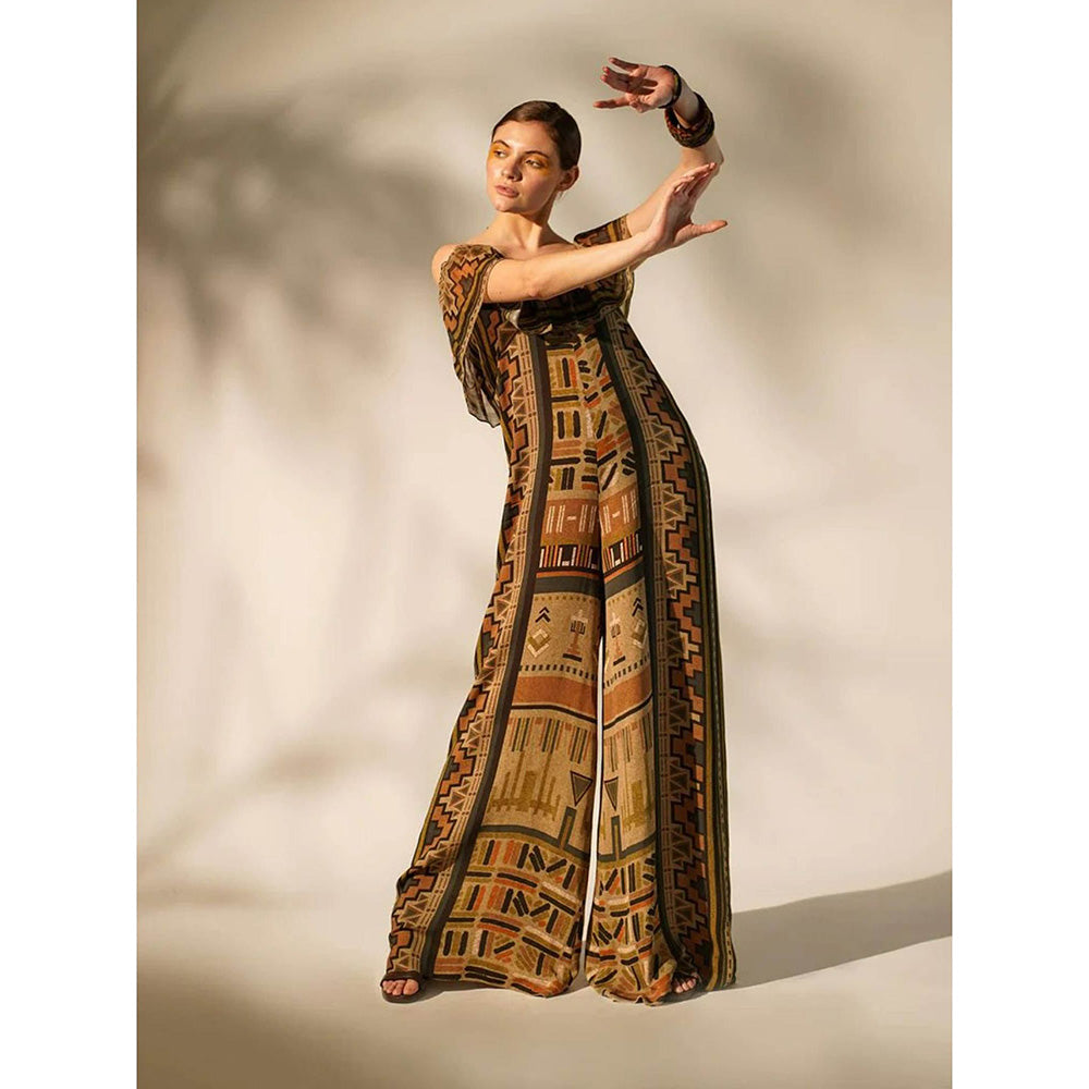 Nikita Mhaisalkar Green Aztec Print Jumpsuit