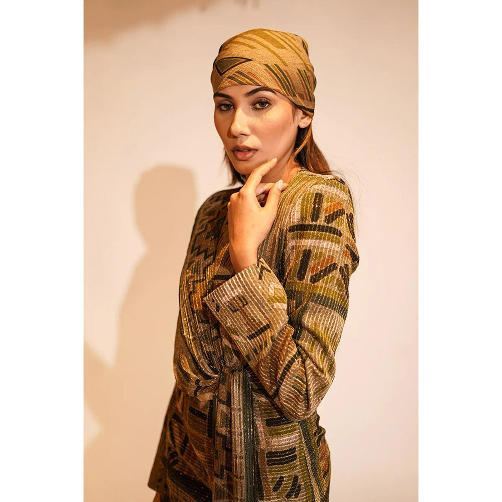 Nikita Mhaisalkar Green Aztec Print Top