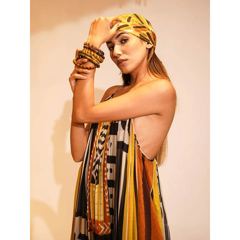 Nikita Mhaisalkar Black and White Base Aztec Print Maxi