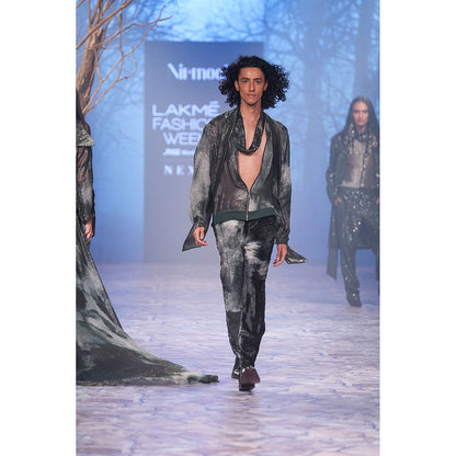 Nirmooha Emerald Printed Velvet Pant