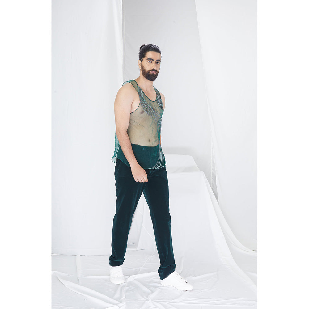 Nirmooha Emerald Tank Top with Cording Detailing