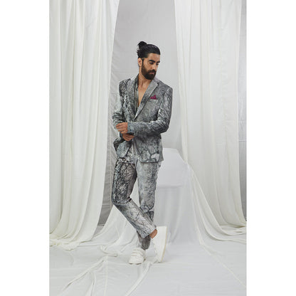 Nirmooha Forest Printed Velvet Blazer