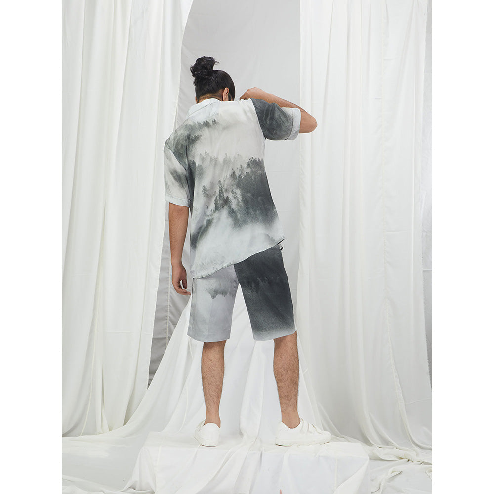 Nirmooha Landscape Print Hawaiian Shirt