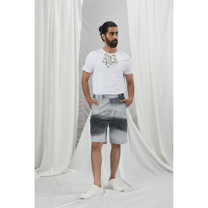 Nirmooha White Embroidered T-Shirt