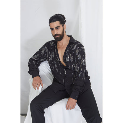 Nirmooha Carbon Shirt with Embellished