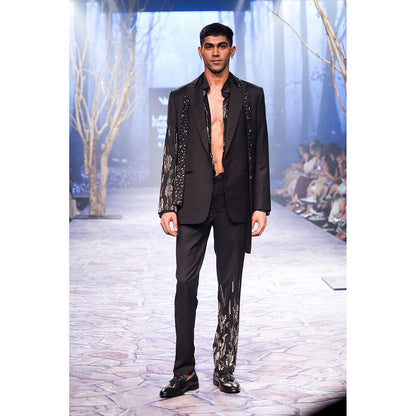 Nirmooha Carbon Blazer And Belt with Sequin (Set of 2)