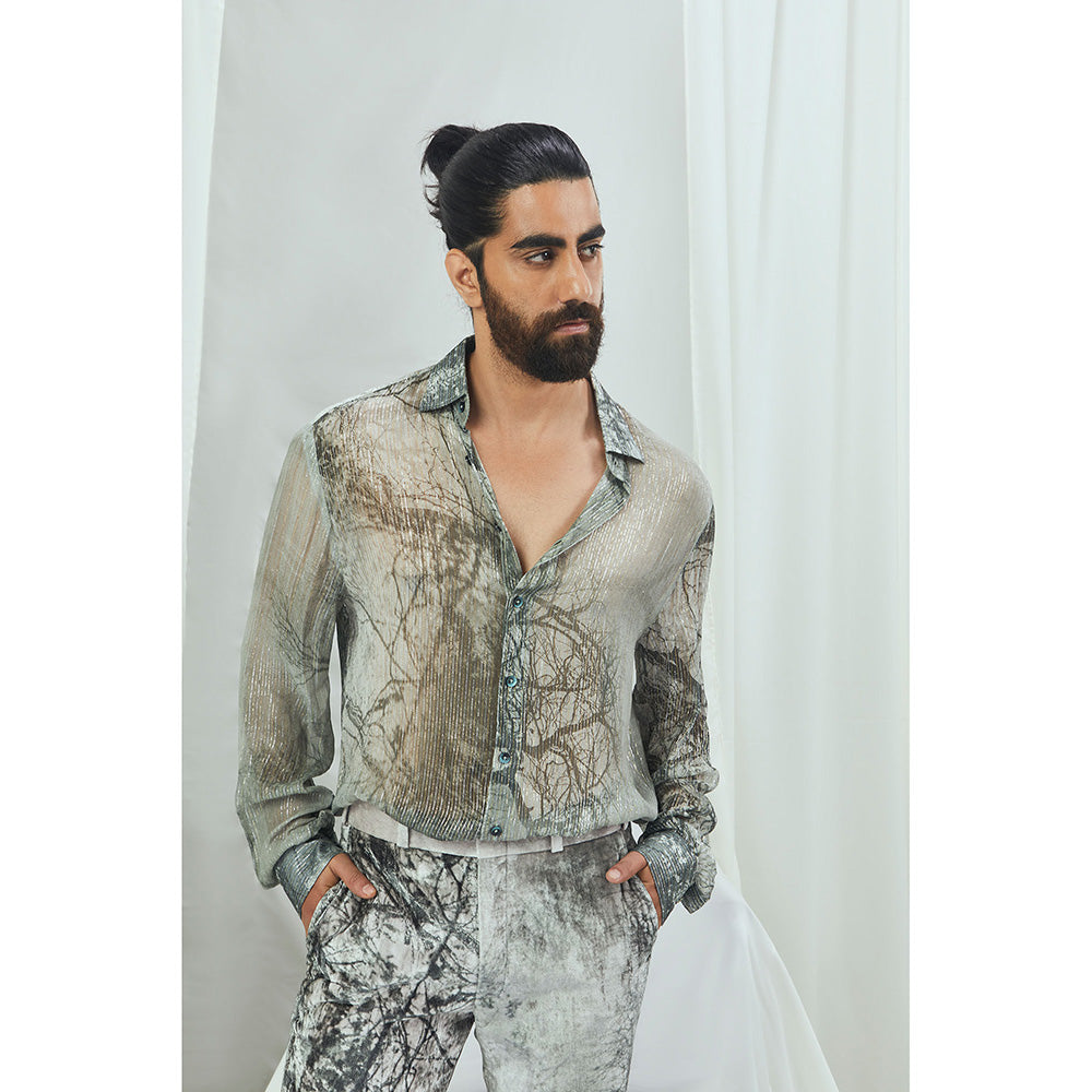 Nirmooha Lurex Printed Shirt