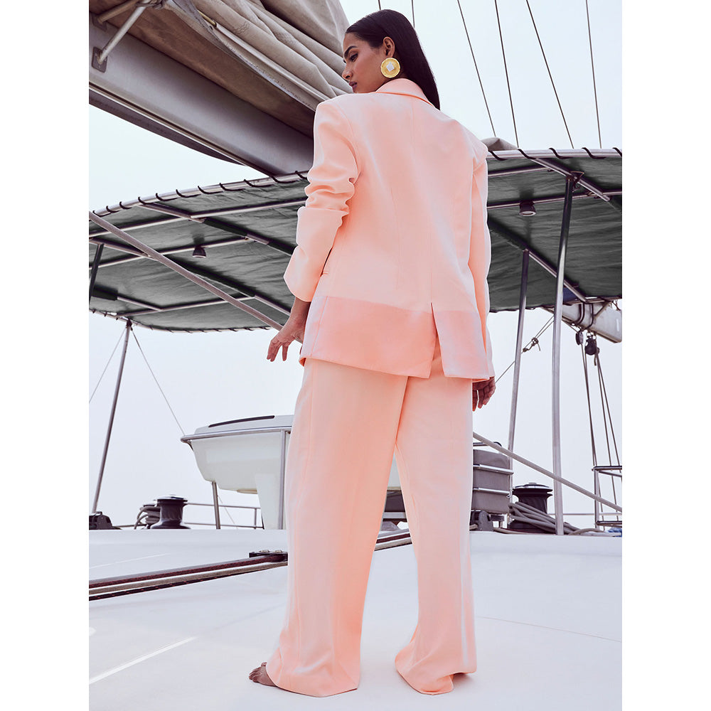 Nirmooha Orange High waist Baggy Flared Pants