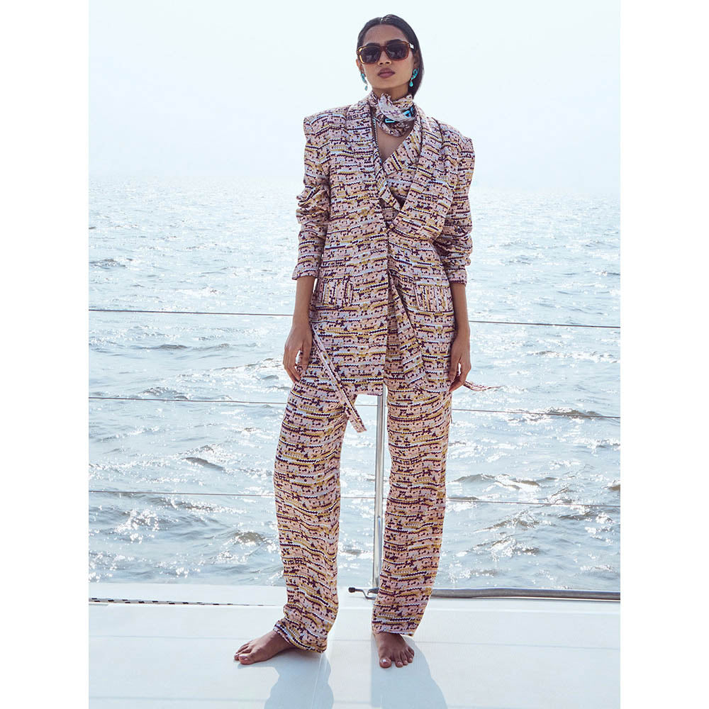 Nirmooha Multi-Color Sequin Printed Long Blazer