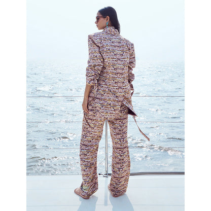 Nirmooha Multi-Color Sequin Printed Long Blazer