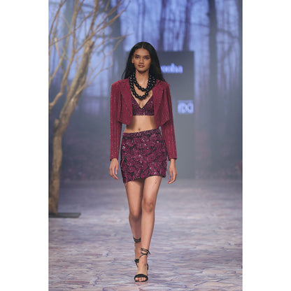 Nirmooha Ruby Hand Embellished Bralette Purple