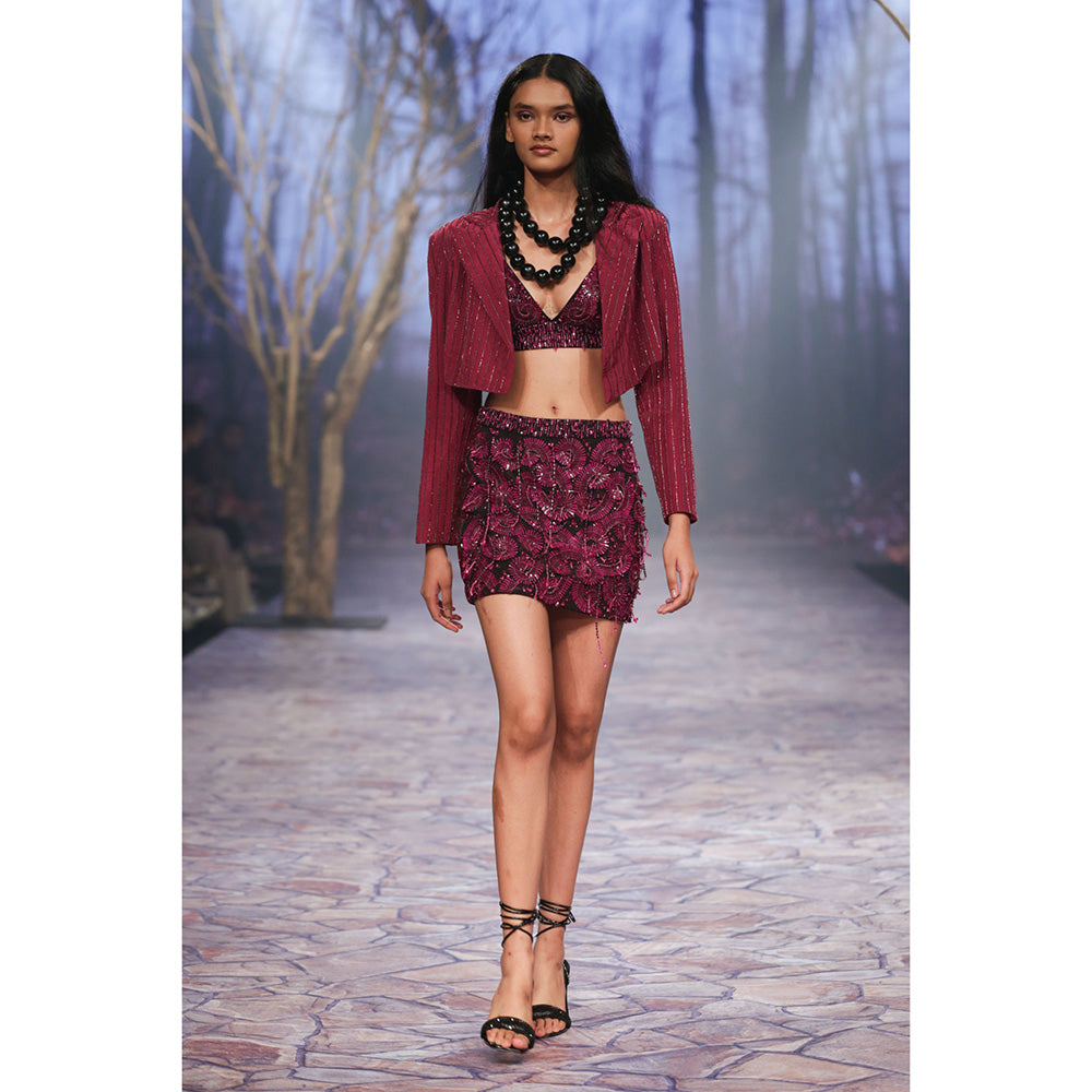 Nirmooha Ruby Hand Embellished Bralette Purple