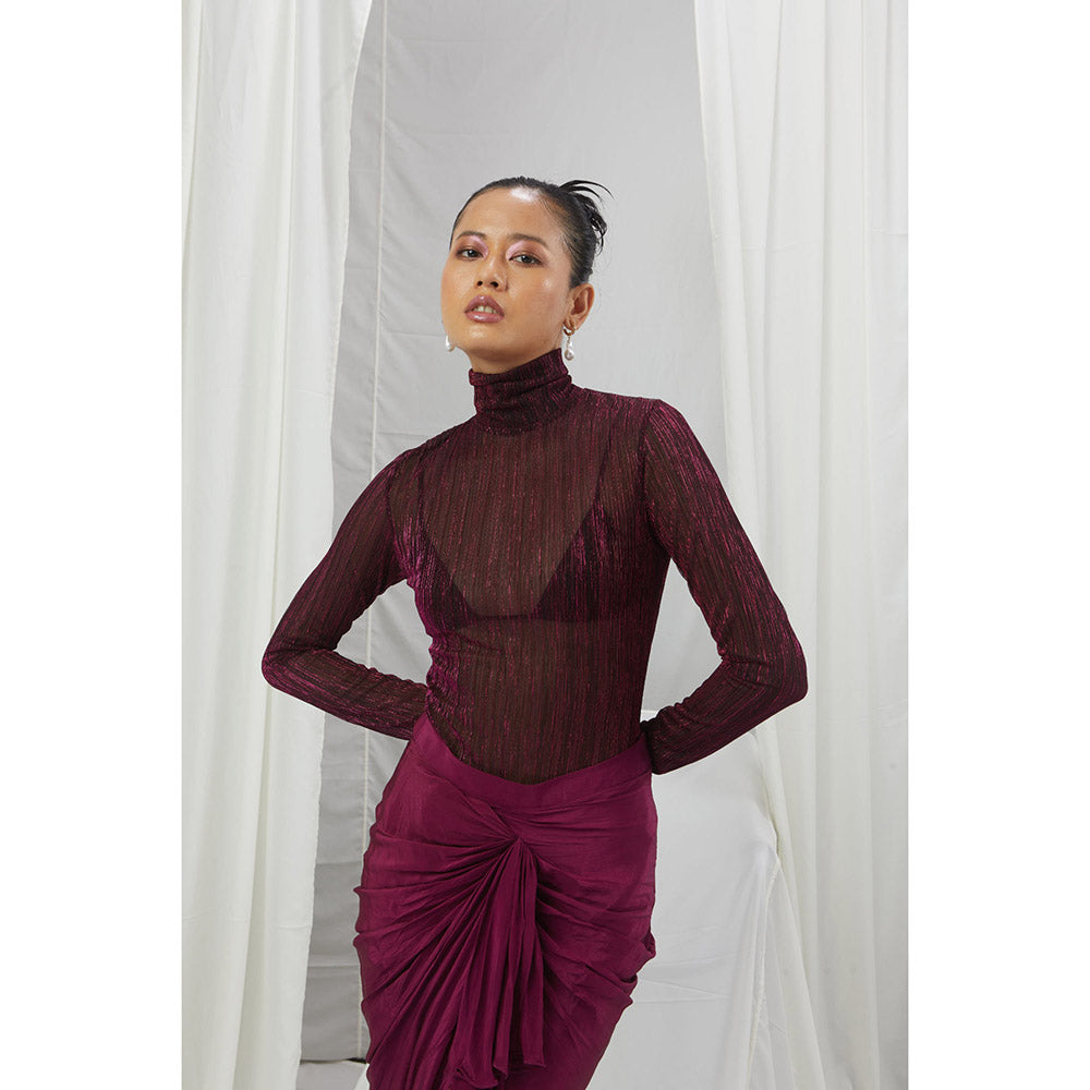 Nirmooha Ruby Sarong Draped Skirt Purple