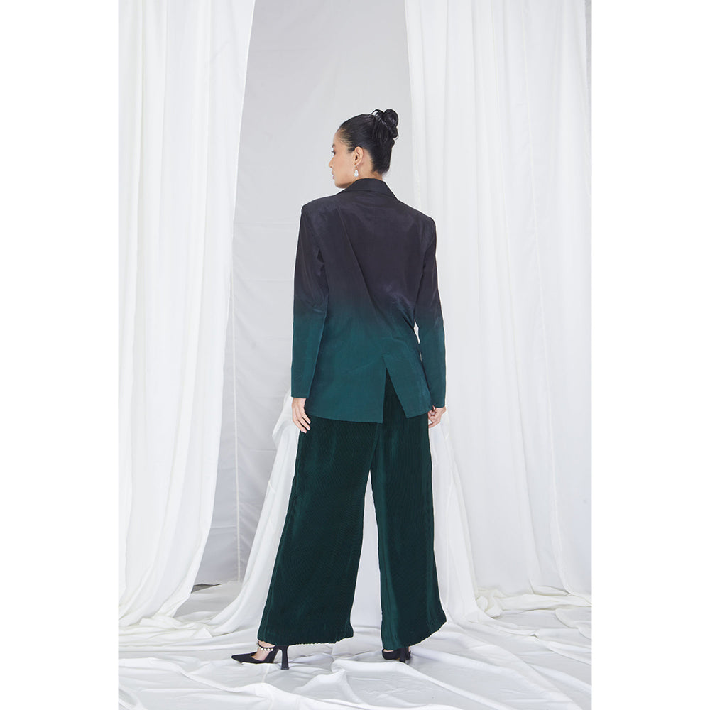 Nirmooha Emerald Pleated Wide Pants Green