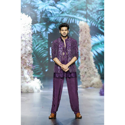 Nirmooha Purple Crepe Straight Pant