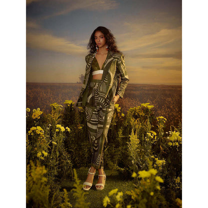 Nirmooha Green Power Pose Co-Ord (Set of 3)