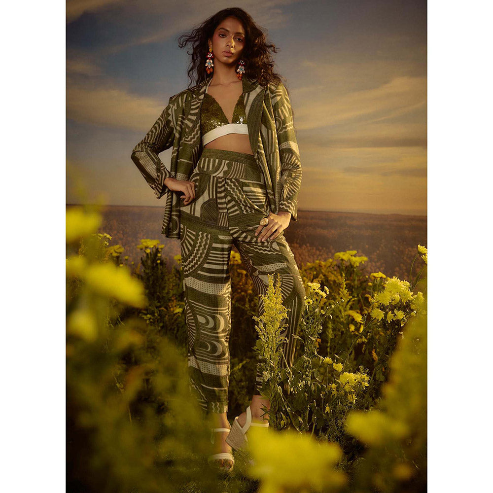 Nirmooha Green Power Pose Co-Ord (Set of 3)