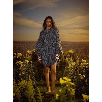 Nirmooha Blue Radiant Royale Mini Dress