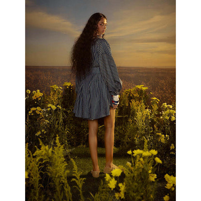 Nirmooha Blue Radiant Royale Mini Dress