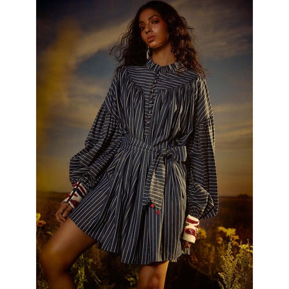 Nirmooha Blue Radiant Royale Mini Dress