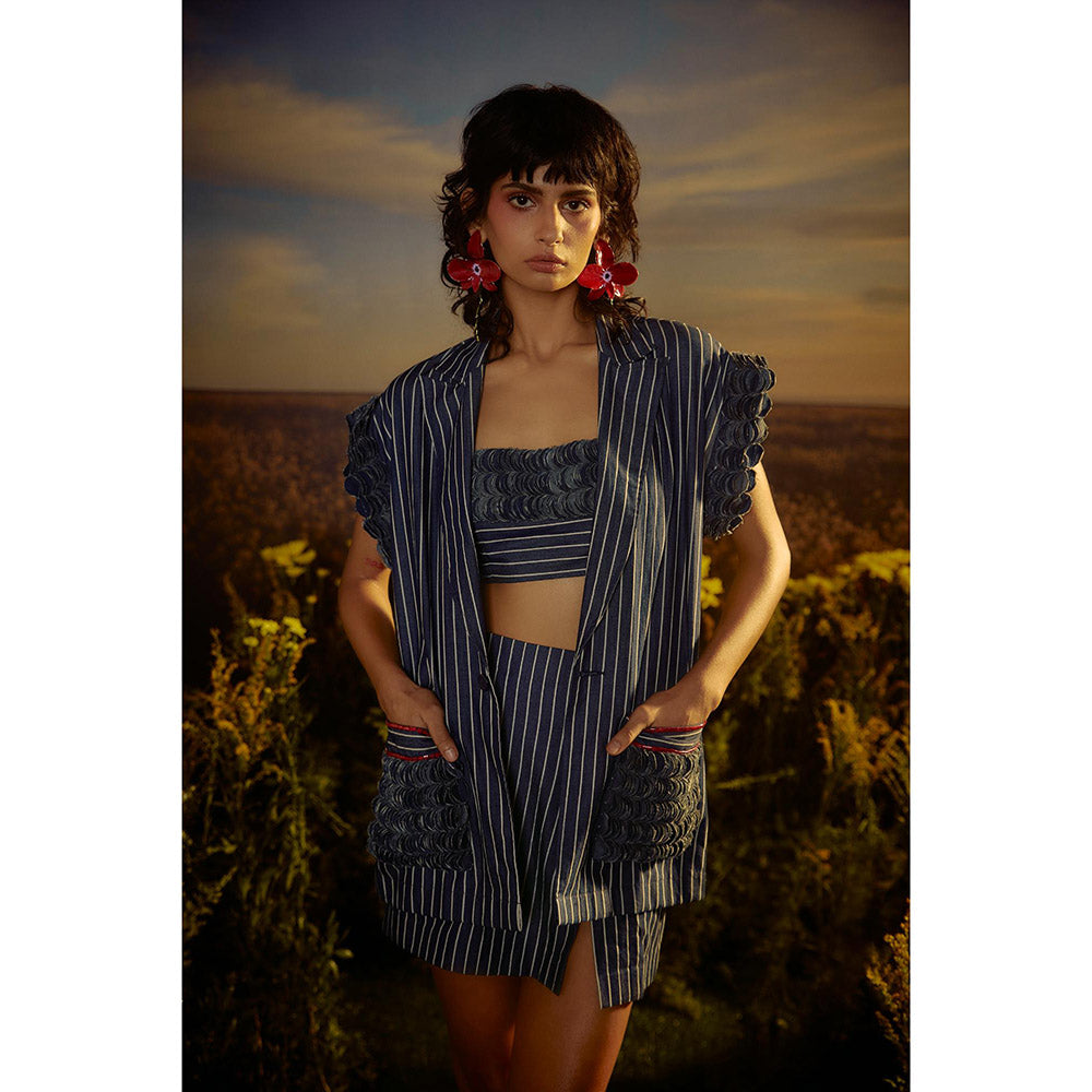 Nirmooha Blue Modern Maverick Blazer