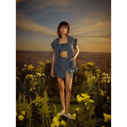 Nirmooha Blue Modern Maverick Blazer