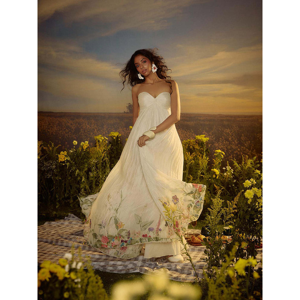 Nirmooha Cream Breezy Bloom Maxi Dress