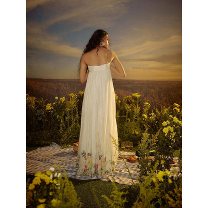 Nirmooha Cream Breezy Bloom Maxi Dress