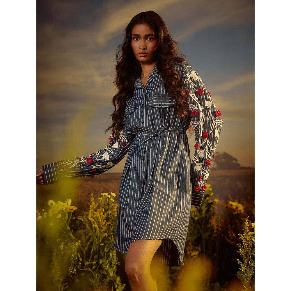 Nirmooha Blue Blossom Belle Mini Dress