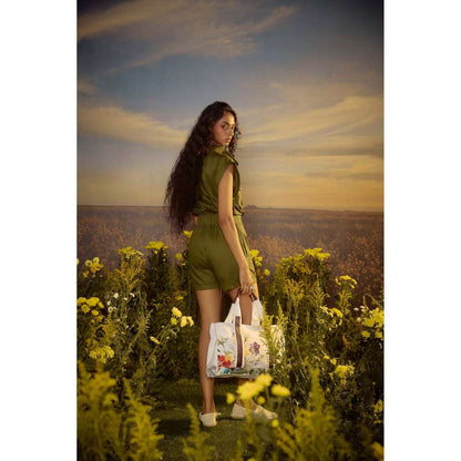 Nirmooha Green Regal Reverie Playsuit