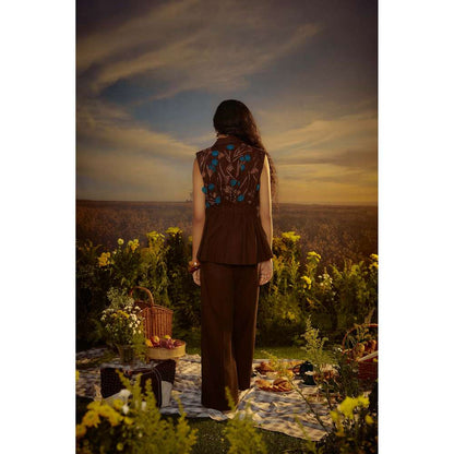 Nirmooha Brown Gossamer Glitz Blazer