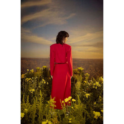 Nirmooha Pink Crimson Dream Cropped Jacket