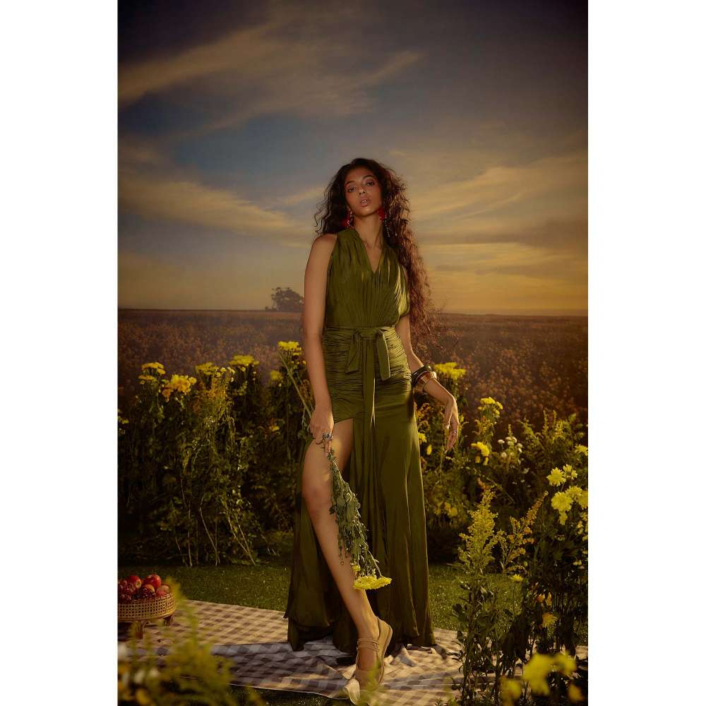 Nirmooha Green Cording Charm Dress