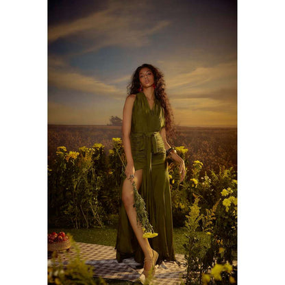 Nirmooha Green Cording Charm Dress